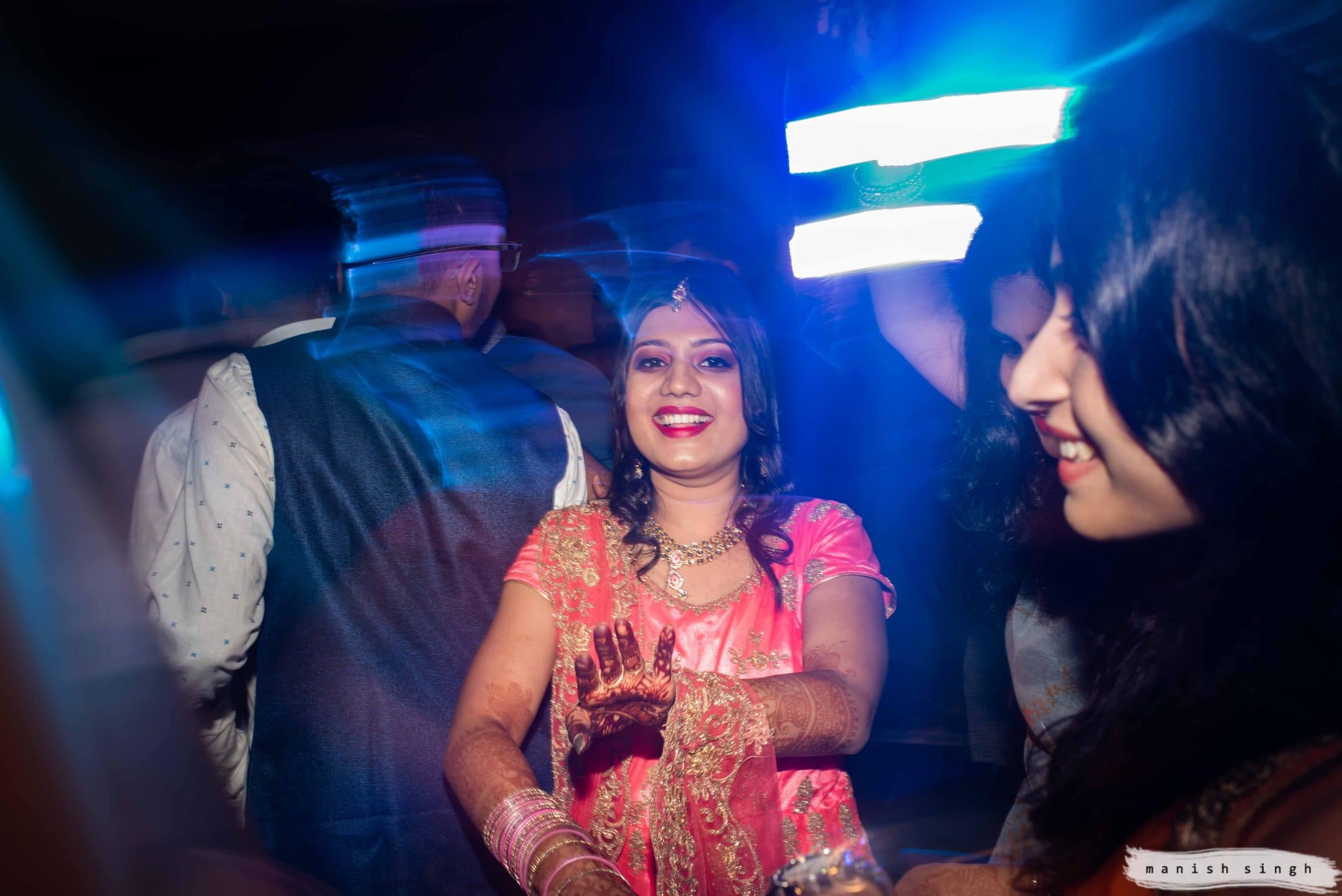 Bride dancing in Odisha wedding sangeet