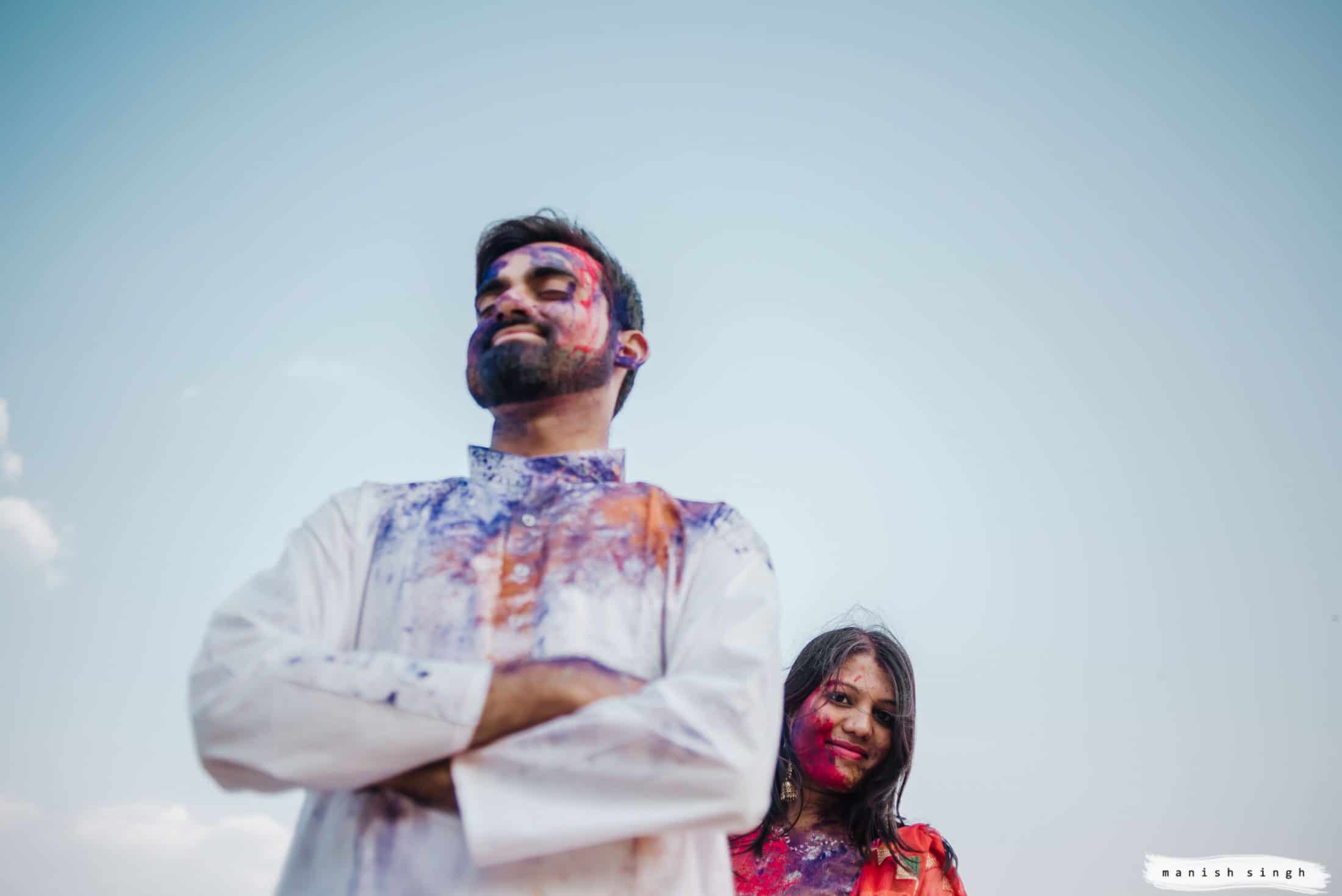 Pre wedding Photoshoot with holi colors in Bhubaneswar