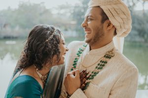 Bride and groom candid image in Mayfair Lagoon Bhubaneswar